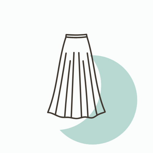 Jupe droite longue, culotte