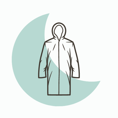 Manteau grand, épais, blanc